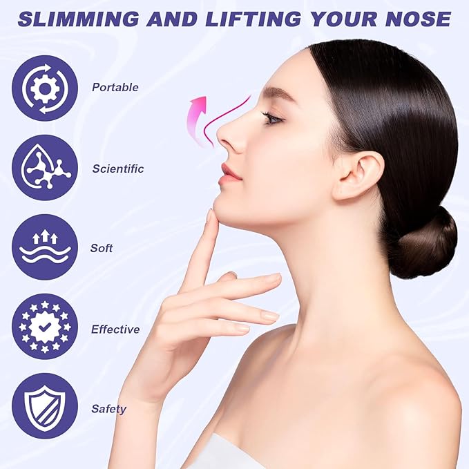 Pince-nez de levage orthopédique رافع لتشكيل الانف، فرد الانف بدون الم لرفع وتشكيل الانف، مصنوع من السيليكون الناعم للنساء والرجال